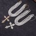 Cyberpunk Style Cross Necklace, Fashionable Exaggerated, With Micro Inlaid Pearls And Multi-layer Layered_ipsvogv.com