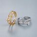 Popular Double Layer Diamond Zircon CZ Cross Ring Female Gold And Silver Index Finger Ring Opening Adjustable Hand Jewelry_ipsvogv.com