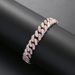 12mm Micro Paved Pink White Zircon Cuban Chain Bracelet Hip Hop Accessories_ipsvogv.com