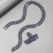 New Niche Alloy Adjustable Hip-hop Necklace Purple Money Cuban Full Diamond Pendant Collarbone Chain_ipsvogv.com