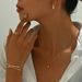 Women’s Jewelry Set Fashion Simple And Fresh Korean Earrings And Necklace Jewelry Set Water Drop Design Ring Personality Opening Adjustment Bracelet_ipsvogv.com