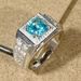 and Elegant Zircon Fashionable Full Blue-green Diamond Ring, Internet Famous Men's Starlight Trendy Korean Version With Ring,_ipsvogv.com