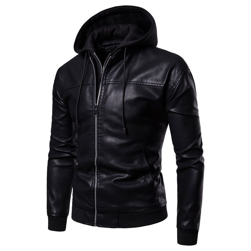 Men's clothing leather jacket Handsome leather jacket with cotton thickened motorcycle pilot autumn and winter coat_ipsvogv.com