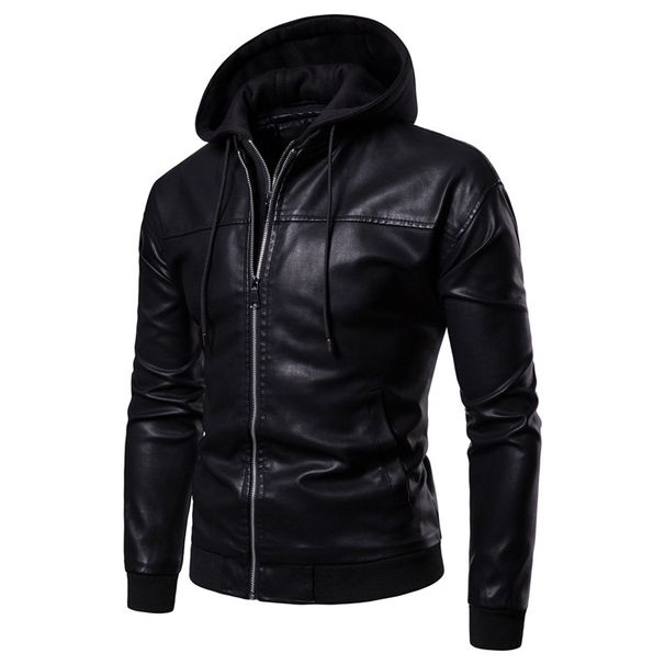 Men's clothing leather jacket Handsome leather jacket with cotton thickened motorcycle pilot autumn and winter coat_ipsvogv.com