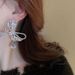 Zircon Hollow Bow, Water Droplet Necklace, Earring Set, Sparkling Diamond, Light Luxury, High-end Clavicle, Fashionable_ipsvogv.com