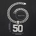 Men’s Jewelry Set Fashion Hip Hop Men's New Light Luxury T Square Rock Sugar Glass Diamond Full Diamond Number 50 Pendant With Cuban Chain Jewelry_ipsvogv.com