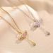 Cupid Angel's Wings Tassel Love Pendant Titanium Steel Necklace Women Can Move Small Wings Collar Chain_ipsvogv.com