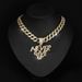Men’s Jewelry Set Fashion Hip Hop Alloy Letter NEVE RGIVE UP Pendant Hip Hop Men's Full Diamond Personality Cuban Chain_ipsvogv.com