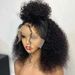 Synthetic Hair Wigs Front Lace Wig Independent Stand Black Small Curly Wig_ipsvogv.com