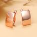 Cao Shi 2024 Korean Version Couple Temperament Shiny And Smooth Rectangular Earrings, Personalized Rose Gold Ear Buckle_ipsvogv.com