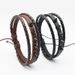 Hip Hop Black Studded Leather Bracelet Men's Rock Style Wristband Cool Handmade Punk_ipsvogv.com