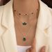 Women’s Jewelry Set Fashion Light Luxury Emerald Gemstone Bow Multi Layer Necklace Retro All Match Party Stacking Necklace Accessories_ipsvogv.com