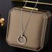 Rose gold inlaid necklace with full diamond nails, luxurious and simple fashion curved nail pendant, collarbone chain_ipsvogv.com