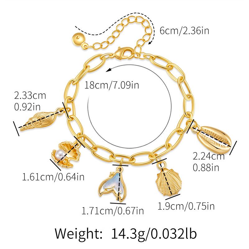 Neutral Style Chain Copper Plated K Real Gold Color Preserving Bracelet Retro High End Handmade Pendant Jewelry_ipsvogv.com
