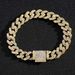 Unisex Hip Hop Alloy Bracelet 12mm Single Row Diamond Full Diamond Men's Flip Buckle Hip Hop Cuban Chain Bracelet_ipsvogv.com
