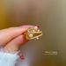【 Genuine Gold 】 Fashion Design Geometric Opening Ring Angel Wings Temperament ins Fashion Quality Index Finger Ring_ipsvogv.com