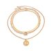 Instagram Portrait Pendant Set, Fashionable Metal Snake Bone Chain, Layered Collarbone Necklace Accessory_ipsvogv.com