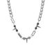 Colorless hip-hop dark rivet splicing steel bead Cuban chain Punk Gothic niche couple versatile necklace_ipsvogv.com