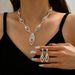 Silver Water Drop Necklace & Earrings Set - Sky Eye Rhinestone Crystal Jewelry For Girls, High-End 2-Piece Gift_ipsvogv.com