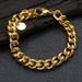 Men's Jewelry Titanium Steel Plated K Real Gold Color Preserving Bracelet Female Jewelry Trend Light Luxury Niche Stainless Steel Male Jewelry_ipsvogv.com