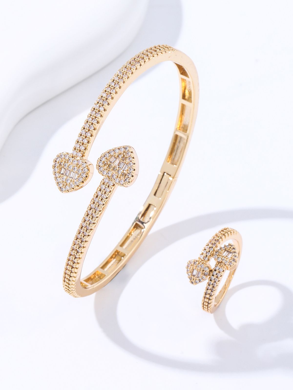 Women's Jewelry Heart Shaped Zircon Bracelet Punk Style Rap Hip Hop Bracelet Jewelry_ipsvogv.com