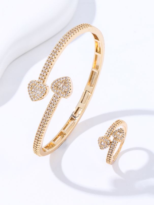 Women's Jewelry Heart Shaped Zircon Bracelet Punk Style Rap Hip Hop Bracelet Jewelry_ipsvogv.com