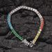 Women's Jewelry Simple Hip Hop Bracelet Copper Inlaid With Colored Zircon Trendy Bracelet Tennis Chain_ipsvogv.com