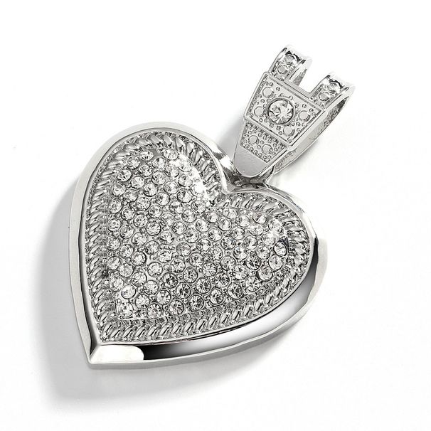 Hip Hop New Product Ins Love Pendant Hip-hop Cool Style Diamond Studded Men's Necklace Accessories_ipsvogv.com