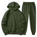 Women's Clothing Autumn and winter men's hooded solid color light plate pullover sweatshirt set casual sports hoodie sweatshirt trousers two piece set_ipsvogv.com