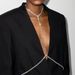 Exaggerated full diamond chest ornaments for women, simple diamond body chain, waist chain, rhinestone party neck sexy waist chain_ipsvogv.com