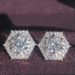 hot sale new products women's crystal white zircon earrings hexagonal earrings retro double earrings_ipsvogv.com