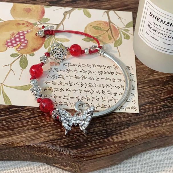 Half Butterfly Rose Pulling Light Luxury Niche New Chinese Style Exquisite High End Bracelet Women's Super Immortal_ipsvogv.com