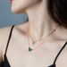 Green Malachite Necklace Forest Style S925 Sterling Silver Butterfly Necklace Bracelet Necklace Double Wear_ipsvogv.com