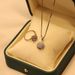 Necklace Women's Luck Comes with Revolving Rings, Earrings, Titanium Steel Necklace, Three Piece Set, Rare Zircon Clavicle Chain Women_ipsvogv.com