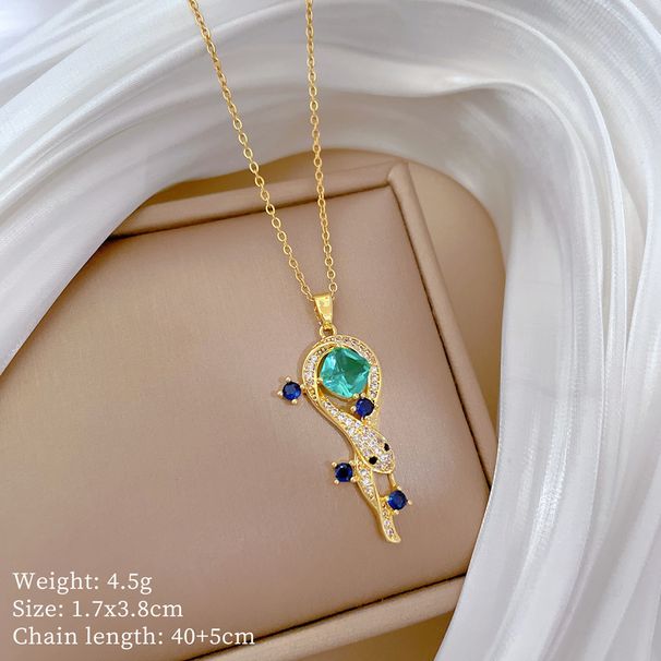 Steel 【 Titanium 】 Ancient Style Small Snake Fashionable Light Luxury Temperament Gorgeous Full Diamond Necklace Women's 【 】_ipsvogv.com
