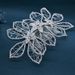 Women's Jewelry Floral Crystal Hair Comb With Leaf Design - Elegant Bridal Hair Accessory For Weddings, Parties, And Special Occasions_ipsvogv.com