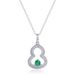Cultivated emerald full diamond necklace S925 silver inlaid cultivated colored treasure gourd clavicle chain_ipsvogv.com
