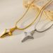 Four-Pointed Star Shell Pendant Necklace - Gold Plated Stainless Steel Clavicle Chain For Women_ipsvogv.com