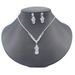 PURE DROP - Zircon Bridal Jewelry Set (Minimalist Water Drop Necklace & Earrings, Wedding Essentials)_ipsvogv.com