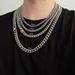 Titanium Steel Cuban Chain Hip Hop Necklace Stainless Steel Round Grind Encryption Chain Fashion Men's Jewelry Buckle Titanium Steel Necklace Jewelry_ipsvogv.com