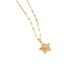 Small niche design hollowed out lucky star titanium steel necklace, female gold stainless steel star pendant, non fading_ipsvogv.com