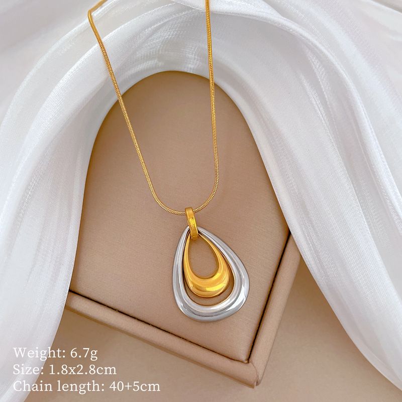 Full Body 【 Titanium Steel 】 Double Layer Water Droplet Personality Extremely Simple Wind Furnace, Real Gold Necklace 【 】 Furnace,_ipsvogv.com