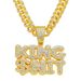 3D Diamond Double Row Letter Pendant Necklace Hip Hop Trendy Street Dance Cuban Chain_ipsvogv.com