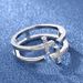 Jewelry Korean Edition Micro Set Zircon Cross Double Layer Personalized Geometric Open Women's Ring_ipsvogv.com