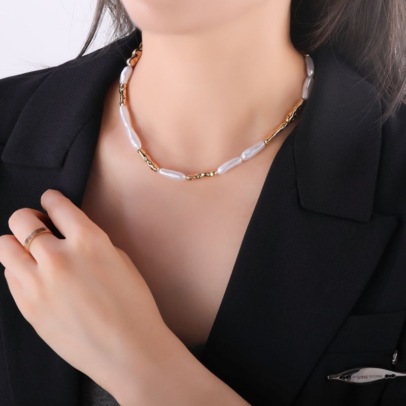 Baroque Toothpick Niche Design Simple French Pearl Necklace For Women Yiwu_ipsvogv.com