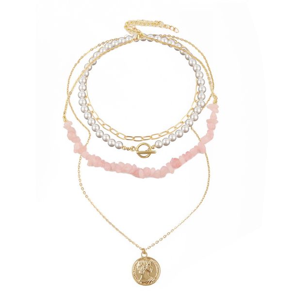 Necklace Bohemian Colorful Gravel Ins Necklace Women's Natural Stone Necklace Summer Jewelry_ipsvogv.com