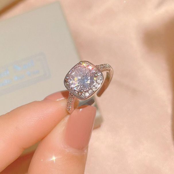 Hot Sale Simple And Fashionable Korean High Carbon Zircon Ring Earring Pendant White Copper Three Piece Birthday Gift_ipsvogv.com