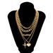 Jewelry Multi-layer Relief Cross Figure Hip-hop Personality Letter Chain Necklace Decoration_ipsvogv.com