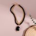 Small Retro Simple Big Water Drop Pendant Necklace Double Layer Beaded Clavicle Chain_ipsvogv.com