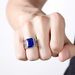 Jin Jiahua Zircon Square Diamond Dominant Pattern Open Inlaid Blue Business Elegant Trendy Men's Ring_ipsvogv.com